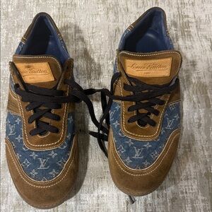 Louis Vuitton Men's Blue and Brown Sneakers